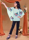 Off White Colour Kids Kaftan With Pant Ethnic Wear Cotton Printed Girls Wear Collection Rumani 02